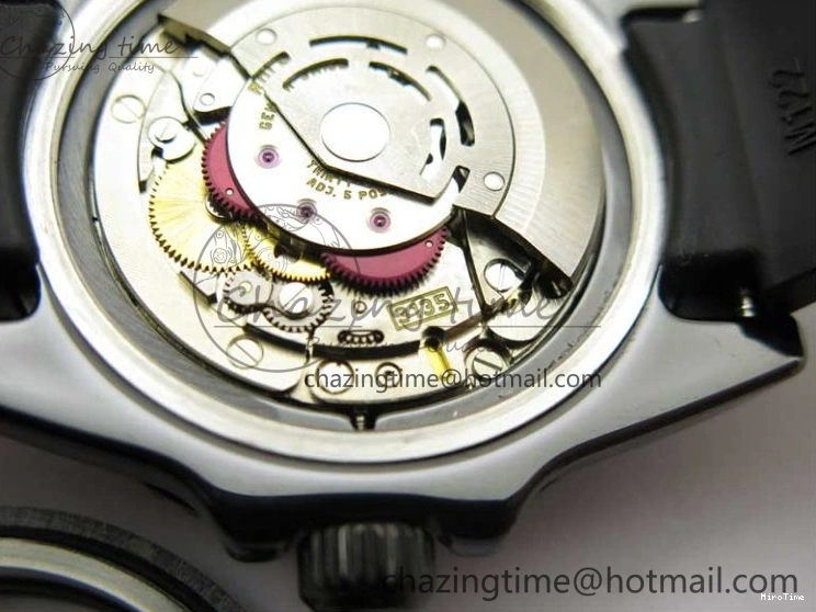 MiroTime 1227 Submariner 40mm Black Ceramic 5GF Best Edition Blue Candy Dial on Black Rubber Strap SA FashionForward 2473